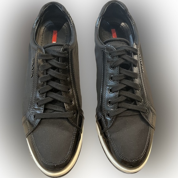 Prada Black Patent Leather Sneakers - Picture 2 of 4